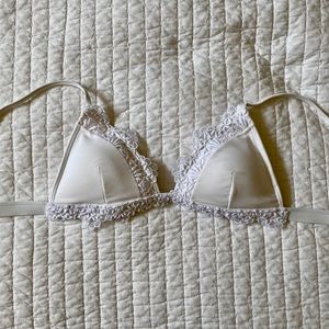 White Lace Bikini Top